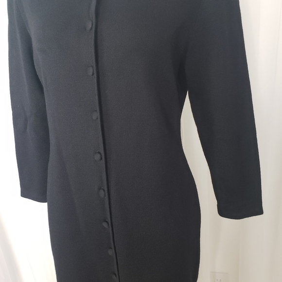 Anne Klein II black wool long sweater / sweater dress size medium - Picture 3 of 8